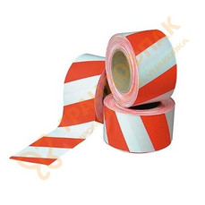 Лента сигнальная оградительная (красно-белая) от производителя 80мм*200м